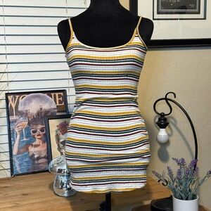 Vintage Y2K Striped Multicolor Bodycon Mini Dress